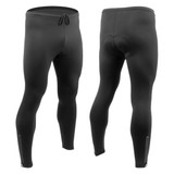 Black Stretch Fleece Cold Weather Padded Cycling Tights for Men Front and Back View