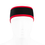 Polar Fleece Cycling Cold Weather Headband Ear Warmer in Red Front View Polar Fleece Cycling Cold Weather Headband Ear Warmer in Red Front View