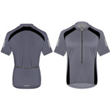 Men's Elite High Visibility Cycling Jersey Charcoal Front and Back View Men's Elite High Visibility Cycling Jersey Charcoal Front and Back View