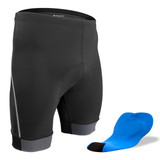 Big Men's Clydesdale Black Padded Cycling Short with Wide Chamois Pad Back View|charcoal|primary