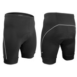 Big Men's Clydesdale Black Padded Cycling Short Front and Back View
