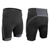 Big Men's Clydesdale Charcoal and Black Padded Cycling Short Front and Back View