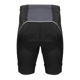 Big Men's Clydesdale Charcoal and Black Padded Cycling Short Back View