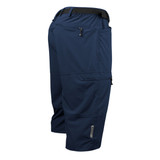 Men's Navy Multi-Sport Knickers Loose Fit Activewear Cargo Capris Side View Men's Navy Multi-Sport Knickers Loose Fit Activewear Cargo Capris Side View