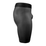 Men's Support Liner Short Black and Ruby Chamois Pad Side View Men's Support Liner Short Black and Ruby Chamois Pad Side View