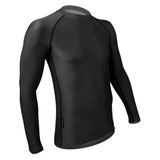 Long Sleeve Black Spandex Compression Base Layer Off Front View Long Sleeve Black Spandex Compression Base Layer Off Front View