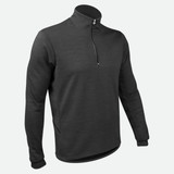 Men's Merino Wool Charcoal Long Sleeve Cycling Jersey Off Front View Men's Merino Wool Charcoal Long Sleeve Cycling Jersey Off Front View