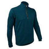 Men's Merino Wool Teal Long Sleeve Cycling Jersey|teal|primary