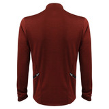 Men's Merino Wool Rust Long Sleeve Cycling Jersey Back View Men's Merino Wool Rust Long Sleeve Cycling Jersey Back View