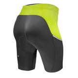 Safety Yellow Women's Luna Padded Cycling Shorts|safety yellow|back view