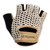 Beige Crochet Cycling Gloves Full Top View Beige Crochet Cycling Gloves Full Top View