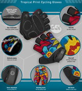 Aero Tech Tropical Print Cycling Gloves Features