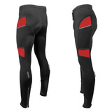 Men's All Day Red Cycling Fleece Tights Off Back and Side View