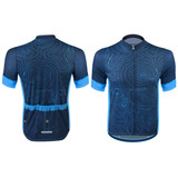 Aero Tech Sprint Jersey Topo Print Beet Blue Front and Back View Aero Tech Sprint Jersey Topo Print Beet Blue Front and Back View