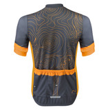 Aero Tech Sprint Jersey Topo Print Gray and Orange Back View Aero Tech Sprint Jersey Topo Print Gray and Orange Back View