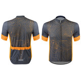 Aero Tech Sprint Jersey Topo Print Gray and Orange Front and Back View Aero Tech Sprint Jersey Topo Print Gray and Orange Front and Back View
