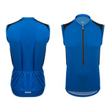 Men's Royal Blue PRO Sleeveless USA Cycling Jersey Front and Back View Men's Royal Blue PRO Sleeveless USA Cycling Jersey Front and Back View