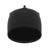 Black Merino Wool Cycling Beanie Front View Black Merino Wool Cycling Beanie Front View