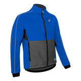 Cycling Soft Shell Jacket for Men in Royal Blue Front View Cycling Soft Shell Jacket for Men in Royal Blue Front View
