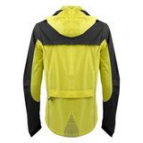 Women's Waterproof High-Visibility Reflective Cycling Rain Jacket Back View Women's Waterproof High-Visibility Reflective Cycling Rain Jacket Back View