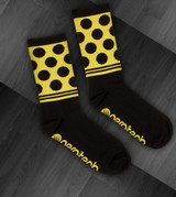 Black and White Woven Cycling Sock Flat View Black and White Woven Cycling Sock Flat View