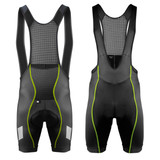 Men's Elite Cycling Bib-Shorts in safety yellow stitching front and back Men's Elite Cycling Bib-Shorts in safety yellow stitching front and back