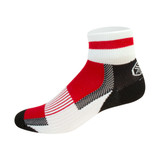 Aero Tech Coolmax Red and White Quarter Crew Socks in 