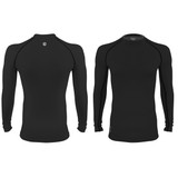 Black Long Sleeve Brushed Fleece Base Layer Front and Back View Black Long Sleeve Brushed Fleece Base Layer Front and Back View