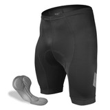 Men's Black Elite Padded Cycling Shorts Front with Chamois Pad|black|primary