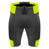 Safety Yellow Gel Touring Padded Cycling Short Front View