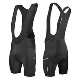Men's All Day Cycling Bib-Shorts in Black Off Front and Off Back View Men's All Day Cycling Bib-Shorts in Black Off Front and Off Back View
