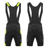 Men's All Day Cycling Bib-Shorts in Safety Yellow and Black Back View Men's All Day Cycling Bib-Shorts in Safety Yellow and Black Back View