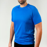 Aero Tech Men's Royal Blue Tech Cycling T-Shirt Off Front Model Aero Tech Men's Royal Blue Tech Cycling T-Shirt Off Front Model