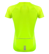 Women's Safety Yellow Performance Biking Tech T-Shirt Back Women's Safety Yellow Performance Biking Tech T-Shirt Back