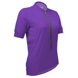 Women's Swift Short Sleeve Purple Cycling Jersey Off Front View