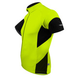 Men's Descend Cycling Jersey in Safety Yellow Side View Men's Descend Cycling Jersey in Safety Yellow Side View