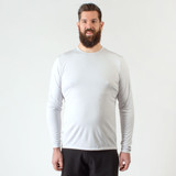 Men's White Eclipse Sun Protection Cycling Shirt|white|primary Model Front View