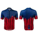 Men's Old Glory USA Cycling Jersey Front and Back View Men's Old Glory USA Cycling Jersey Front and Back View