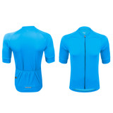 Men's Sky Blue Cycle USA Sun Protection Cycling Jersey Front and Back View Men's Sky Blue Cycle USA Sun Protection Cycling Jersey Front and Back View