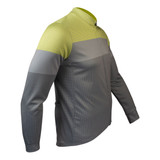 Men's Safety Yellow Zenith Long Sleeve Cycling Jersey Side View Men's Safety Yellow Zenith Long Sleeve Cycling Jersey Side View
