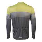 Men's Safety Yellow Zenith Long Sleeve Cycling Jersey Back View Men's Safety Yellow Zenith Long Sleeve Cycling Jersey Back View