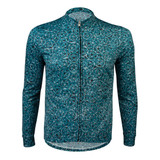 Men's Chainring Long Sleeve Cycling Jersey Front View Men's Chainring Long Sleeve Cycling Jersey Front View