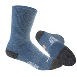 Woolie Bolie Merino Wool Heavy Weight Blue Socks Side and Bottom View Woolie Bolie Merino Wool Heavy Weight Blue Socks Side and Bottom View
