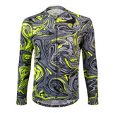 Men's Hydro Dip Long Sleeve Cycling Jersey Front View Men's Hydro Dip Long Sleeve Cycling Jersey Front View