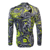 Men's Hydro Dip Long Sleeve Cycling Jersey Back View Men's Hydro Dip Long Sleeve Cycling Jersey Back View
