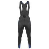 Men's Navy Blue All Day Stretch Fleece Padded Cycling Bib-Tights Front Side View Men's Navy Blue All Day Stretch Fleece Padded Cycling Bib-Tights Front Side View