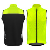 Safety Yellow Windproof Cycling Vest Front and Back View