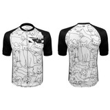 Men's Cat Bike Jersey Front and Back View