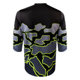 Men's Black and Safety Yellow Tectonic Plates MTB Jersey Back View Men's Black and Safety Yellow Tectonic Plates MTB Jersey Back View
