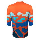 Men's Orange and Blue Tectonic Plates MTB Jersey Back View Men's Orange and Blue Tectonic Plates MTB Jersey Back View
